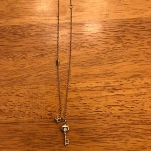 Gold Juicy Couture Key Necklace with Crystal